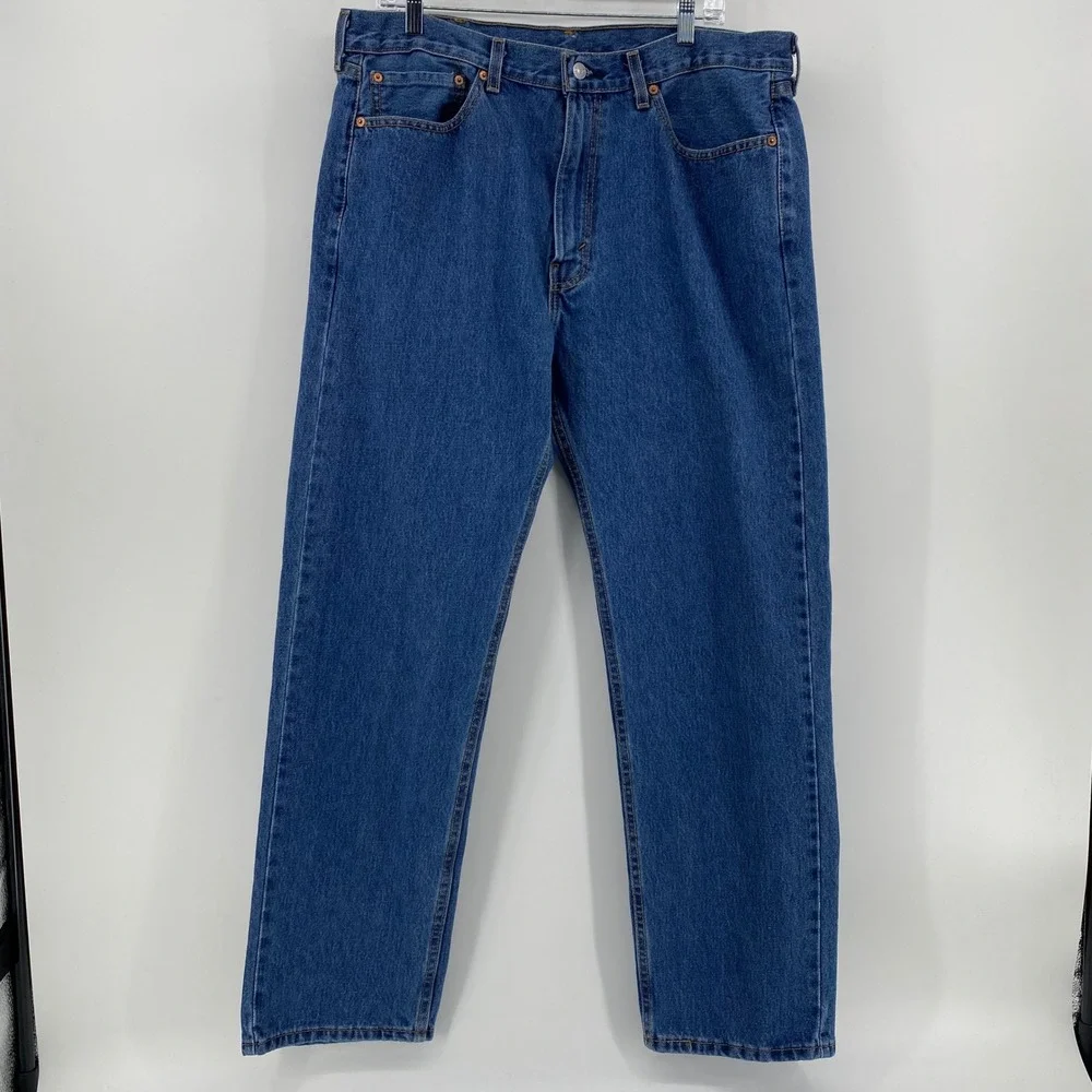 Levi's 505 Regular Fit Straight Leg Mens Blue Denim Jeans W38 L32 Medium Wash